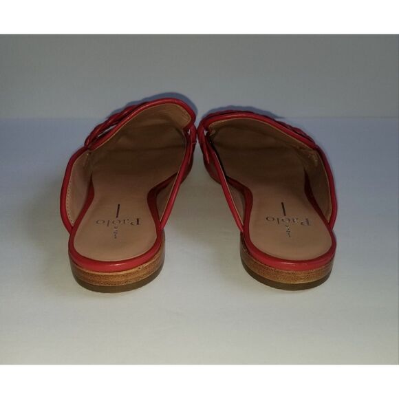 LINEA PAOLO Amy Braided Keeper Mules Red Napa Leather Sz 6.5 Slip On - Picture 7 of 12